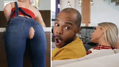 BIG BLACK COCK is drilling curvaceous light-haired tramp in the kitchen