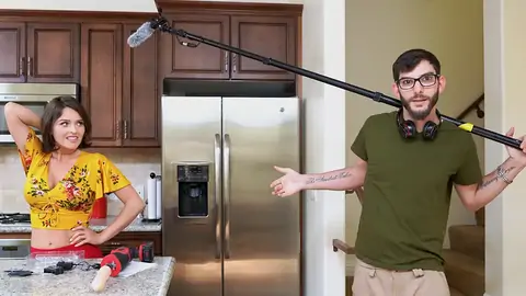 Preparing to shag the dark-skinned-haired stunner with a machine