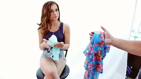 Kharlie Stone wearing underwear and chatting to the boy