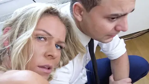 Wearing a wedding dress and white stocking for the cuck fun