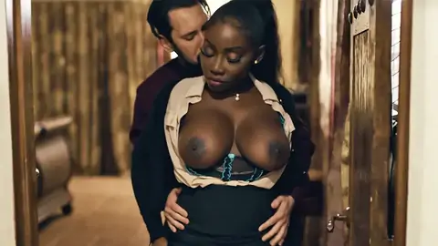 Squeezing real estate agent's gigantic fun bags to make a deal