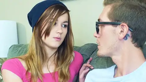 The light-haired teenager is measuring the jism-pump of her bf